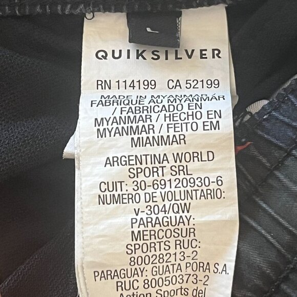 QUICKSILVER‎ Board Shorts Mens 34 Black Blue Orange Swim Trunks - Picture 11 of 12